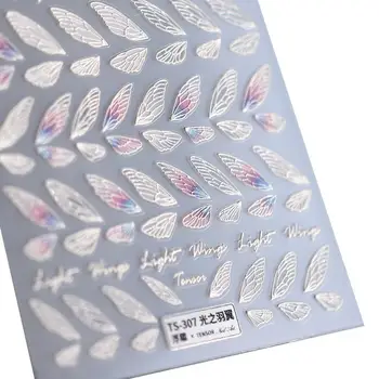 Kapmore 1 Foaie de Fluture Nail Art Stickere autoadezive 5D Relief Unghii Autocolante de Unghii Decal pentru Femei Fete Nail Art Decal