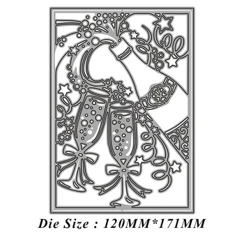Șampanie Goale Cadru de Metal de Tăiere Moare pentru DIY Scrapbooking Album Foto Decorative Relief PaperCard Meserii Die2021