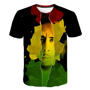 Mai nou Moda de vara noi Hip hop tricouri Reggae inițiator Bob Marley imprimare 3d Bărbați Femei casual O-Gât chitara tricou top 6XL