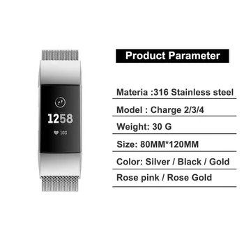 Curea pentru Fitbit Charge 3 4 SE Formatie Pentru Fitbit Charge 2 Trupa Brățară Milanese Metal Pentru Smart Încheietura Wacthband Accesorii Ceas
