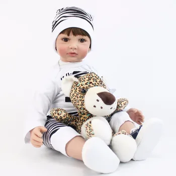 60cm Dimensiuni Mari Silicon Vinil Renăscut Baby Boy Păpușă Jucărie Pentru Fete Realiste 24 inch Copilul în Viață Bebe Cadou de Ziua Copilului