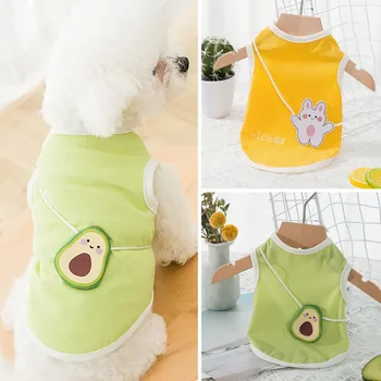 Cățeluș Câine Tricou Moale Respirabil Vesta De Vara Haine De Câine De Companie T-Shirt, Cu Sac De Mesager Catelus Îmbrăcăminte Pentru Câini De Talie Mică Și Pisici