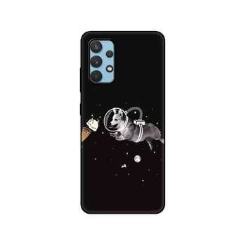 Negru tpu Caz Pentru Samsung galaxy A32 A42 A52 A72 4g 5g S21 PLUS ultra capacul din spate Drăguț Câine Corgi
