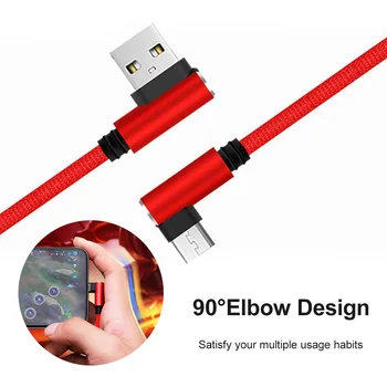 Încărcare rapidă Cablu Dublu Cot de 90 de Grade C USB Micro USB Pentru Telefoane Inteligente 25cm Scurt Cablu de Date De Tip C Pentru Mobilephone