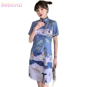 2021 Plus Dimensiune 3XL 4XL de Moda Elegant și Modern, Cheongsam Rochie pentru Femei de Vara cu Maneci Scurte Qipao Tradiționale de Îmbrăcăminte din China