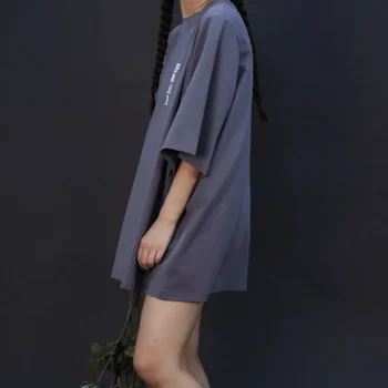 Tricouri Femei Broderie Supradimensionat S-3XL Cuplu All-meci Harajuku Streetwear Agrement Moale Minimalist Modern de Bază Topuri de Vara