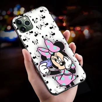 Disney Minnie Mouse din Silicon Negru Acoperă Pentru Apple IPhone 12 Mini 11 Pro XS MAX XR X 8 7 6S 6 Plus 5S Telefon Caz SE