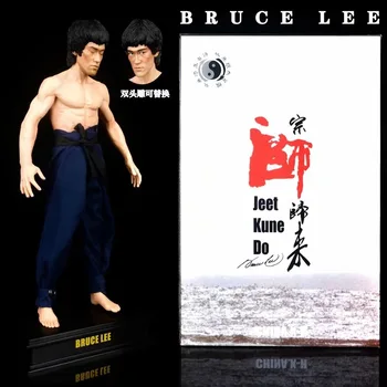 Bruce Lee de Acțiune Figura 1/6 Dragon Tigru de Luptă cu Trei capete Real Haine Revenirea Marelui Maestru