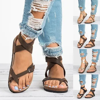 Doamnelor Pantofi Platforma 2021 Moda De Vara Solid Roma Stil Sandale De Plaja Pentru Femei Vintage Plus Dimensiune Tăiate Toe Sandale Сандалии
