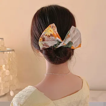 Noi Femeile Elegante, Solide Print Bun Maruko DIY Coafura Face să reziste Mult Instrumente de Susținere Arc Bentițe de Moda Accesorii de Par