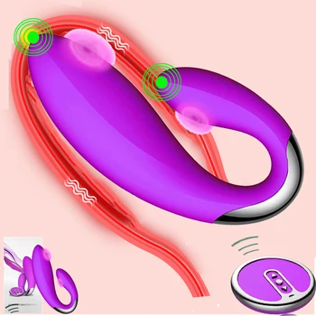 Jucarii Sexuale Vaginale Dildo Vibrator Dual Motor U Shape Vibrator Cu 10 Viteze Vibratoare Clitoris Stimulator Pentru Cupluri Jocuri Pentru Adulți
