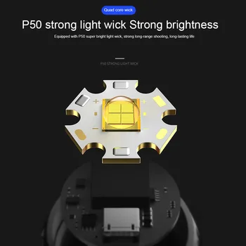 Noi XHP50 Orbire Lanterna de Mare Putere USB Reîncărcabilă în aer liber, mai luminoase rezistent la apa Portabile Searchlight Drumetii,Tabara de Putere Banca