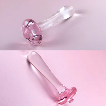 Noi Cristal Ciuperci Penis Sticlă Bărbați Femei G-spot Anal, Dop de Fund Margele Erotic Masturbare Expander Adult Sex gode Jucării Produse
