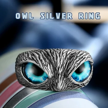 De Culoare Argintie Demon Ochi De Bufniță Ring Retro Animale Deschide Inel Reglabil Declarație Inel De Bijuterii Cadouri Pentru Femei Fata De Iubitorii De