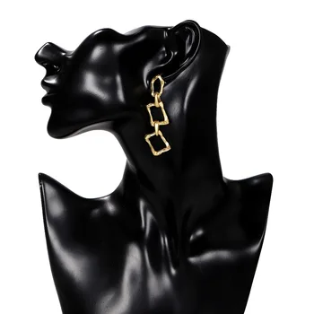 HYSECMAO Moda Lung Metal Lanț de Aur Picătură Cercei Nou Simplu Agățat Declarație Cercei Vintage Bijoux pentru Femei Partid Bijuterii