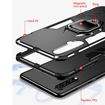 Pentru Huawei P Inteligente 5.65 în Cazul în care Inelul Suport Bara de protectie din Silicon + PC Cover Pentru Huawei P Inteligente 2018 FIG-LX1 PSmart FIG LA1 FIG-LX2 LX3