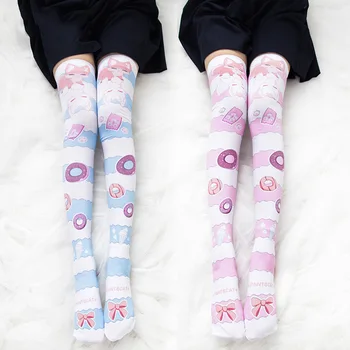 Coapsa Inalta Șosete De Desene Animate Anime-Model Imprimat Ciorapi Lolita Cosplay Overknee Ciorapi Y2k Anime Colanti Șosete Până La Genunchi Ridicat