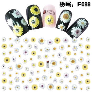 1 foaie de frumusete adeziv decoratiuni de arta unghiilor autocolante acril manichiura cu flori decalcomanii F07988