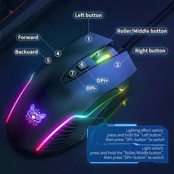 Produs nou Onikuma Cw905 Fată Roz Jocuri Mouse-ul 6400 DPI prin Cablu Mecanice Joc Dedicat RGB Mouse de Calculator