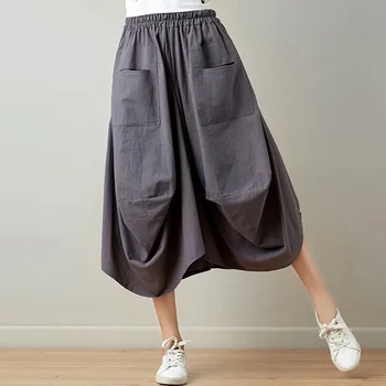 Vara lenjerie de pat din bumbac vintage saias femininas lungi casual fusta liber fuste femei 2021 streetwear haine