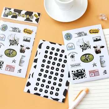 2 Foaie De Kawaii Lapte Decorative Eticheta Autocolant Pentru Diy Arta De Artizanat Planificator Album Jurnal Calendar Album Sticlă Ceașcă Ambalaj Cadou
