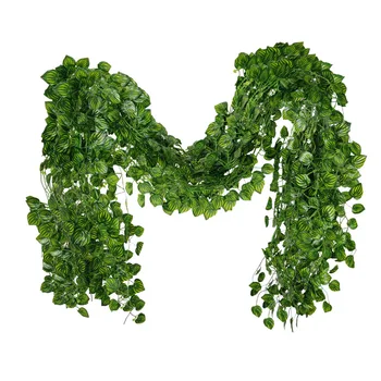 LuanQI 6 Stil 1 buc Artificiale Perdeaua de Iederă coroană din Frunze de Plante de Viță de vie Fals Frunze Flori Cățărătoare Ridiche Verde Struguri, Pepene verde