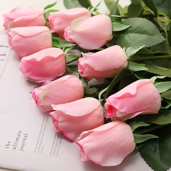 1buc Long Branch Artificiale de Trandafir Buchet de Flori de Simulare Flanel Fals Flori de Ziua Îndrăgostiților Acasă Petrecerea de Nunta Decor