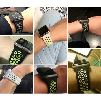 Curea din silicon Pentru Apple Watch Band 42 mm 44mm 40mm 38mm 44 mm iwatch SE 5 4 3 watchband Respirabil bratara Aplle ceas Curea 6