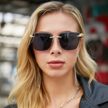 JASPEER 2021 fără ramă de ochelari de Soare pentru Femei Brand de Lux de Designer Neregulate Shades ochelari de Soare Barbati Gradient Punk UV400 Ochelari