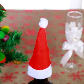 Mini Moș Crăciun Pălărie De Sticlă Cu Capac De Craciun Pentru Sticla De Vin Sac De Cadouri Xmas Decor De Crăciun Acasă Decoratiuni, Cadouri, Consumabile Partid