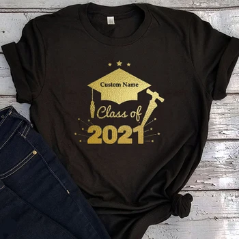 Clasa de 2021 Tricouri Personaliza Grafic T Shirt Epocă Senior 2021 Tricouri Absolvire Topuri Seniori Clasa de 2021 Teuri de Imprimare