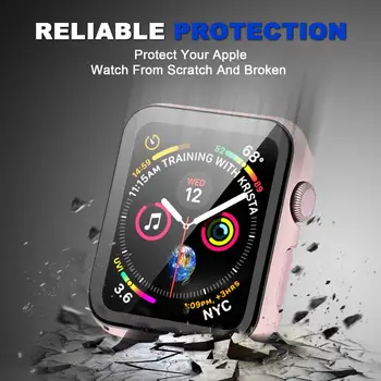 Sticla+caz pentru Apple Watch serie 6 5 4 3 SE 44mm 40mm iWatch caz 42mm 38mm Bara+ecran Protector de Acoperire Apple watch Dotari