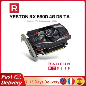 Yeston Radeon RX560D GPU 4GB GDDR5 TA 128bit Jocuri plăci Grafice Computer Desktop Video VGA/DVI-D/HDMI compatibil cu PCI-E 3.0