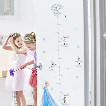 Disney Elsa Printesa Minnie Mickey Sirena Perete Înălțimea De Măsurare Autocolante Pentru Copii Fete Copii Camere Decor Desene Animate Autocolante Diy Arta