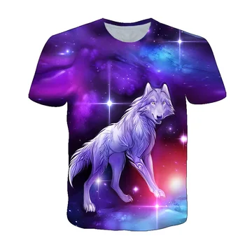 Barbati tricou Wolf Imprimate Rece de sex Masculin de Animale 3D T-shirt Streetwear Vara cu maneci Hip Hop Tricou Xs-6Xl Casual Tee Topuri