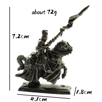 Metal De Cupru De Echitatie Cal De Război Topor Cavaler Figurine Miniaturi Desktop Ornamente Schelet Soldat De Jucarie Model Home Decor Ambarcațiuni