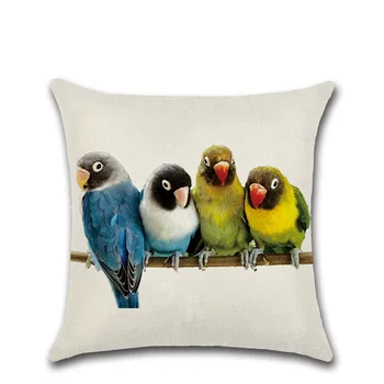 Piața Lenjerie de pat din Bumbac Păsări Tropicale Tipărite Pernă Caz Papagal Răpăit Pernele de Acoperire Cojines decor pentru Canapea pat în formă de mașină