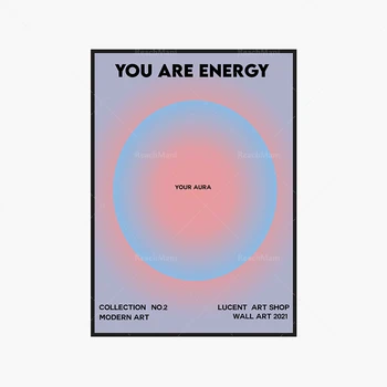 Ești Energetic - Aura Ta Poster am Tipărit eu Tipografie Citat l Pastelate am Moderne de Arta de Perete am Cuvinte Minimalist Print