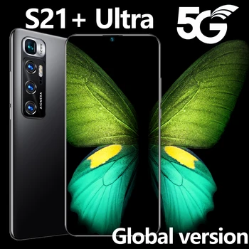 6.8 inch S21+ Ultra Versiune la nivel Mondial Telefon Inteligent 5000mAh 10 Core 12+512GB Smartphone 24MP+48MP Android Full Screen telefon Mobil Telefoane