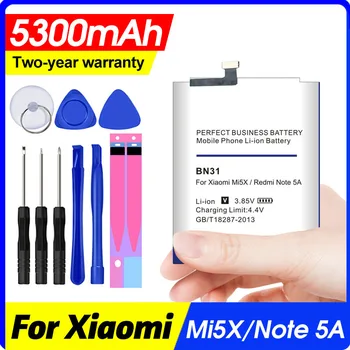 BN31 pentru Xiaomi Mi 5X Mi5X Redmi Notă 5A / Pro Km A1 Redmi Y1 Lite S2 5300mAh Baterii + Instrumente