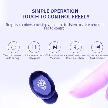 TWS Wireless Căști Cască Bluetooth 5.0 9D Bass Stereo Impermeabil Căști Handsfree setul cu Cască Cu Microfon Caz de Încărcare