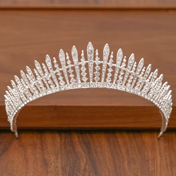 Mireasa Tiara Coroana De Păr Accesorii De Par De Nunta Pentru Femei De Culoare De Argint Coroana De Mireasă Coroane Și Diadema Femei Accesorii