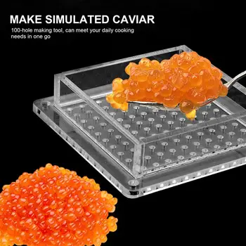 1 buc Simulare Caviar de Luare de Plastic Cutie de Caviar Generator de Gadget Bucătărie Moleculară Gătit 100 Gaură Cutie de Caviar Caviar Generator