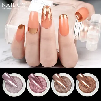 NAILCO 2021 Fierbinte unghiile Oglindă de Aur Pudră Metalică Holografic unghii sclipici unghii accesorii pentru manichiura Pentru unghii DIY