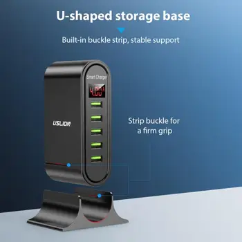 5 Port Încărcător USB HUB LED Display Multi USB de Încărcare Stație de Andocare Universală Telefon Mobil Desktop Perete Acasă UE / UK Plug Încărcător