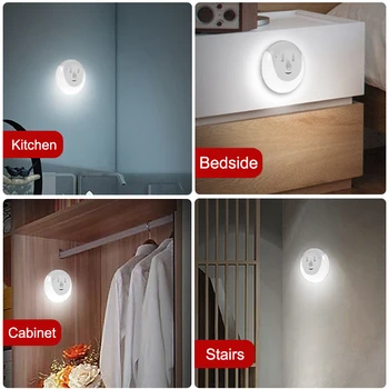 SKYSHADOW Smiley Lumină de veghe LED Cu Senzor de Mișcare USB LED Toaletă Lumini Dormitor, Noptiera Copii Noapte Lampă Pentru Iluminat Acasă