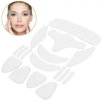 16pcs Silicon Reutilizabile Fata Frunte Autocolant Obraz, Bărbie Autocolant Patch-uri de Frunte Benzi Pentru Femei Make-Up Îngrijire a Pielii