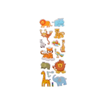Desene animate Animale Zoo 3d Autocolante Copii Fete Băieți Pvc Autocolante Jucarii Copii 7.2*17cm en-Gros