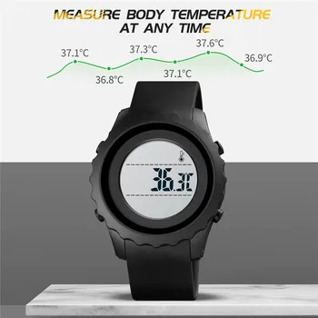 SKMEI Japonia Mișcarea Digitale LED Mens Sport Ceasuri de mana Corpului Temperatura Ambiantă Tracker de sex Masculin Ceas reloj hombre 1745