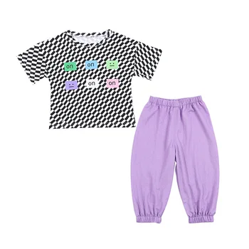 Vara Feminin Imprimate T-shirt, Cu Mâneci Scurte pentru Copii Pantaloni Sport Costum De Fete